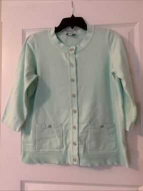 Essentials Mint Green Button-Front Cardigan
